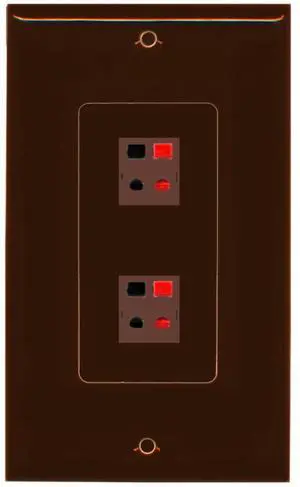 2 Port Speaker Decorative Wall Plate - Brown - Bracket Included 2 Port Speaker Decorative Wall Plate - Brown - Bracket Included