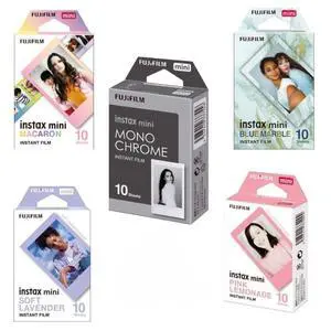 Instax Mini Film Variety Pack 5 Unique Styles for Instax Cameras - (Macaron, Monochrome, Blue Marble, Soft Lavender, Pink Lemonade) (5 Colors (50 Sheets), 10 Sheets Each) Instax Mini Film Variety Pack 5 Unique Styles for Instax Cameras - (Macaron, Monochrome, Blue Marble, Soft Lavender, Pink Lemonade) (5 Colors (50 Sheets), 10 Sheets Each)