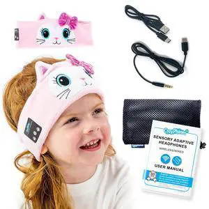 Sensory Headphones for Kids - Autism Sensory Toys, Wireless & Wired Toddler Earphones with Volume Protection, Ideal for Kids with Sensory Issues, Toddlers 3-4, Kids 5-7 - Kitty Sensory Headphones for Kids - Autism Sensory Toys, Wireless & Wired Toddler Earphones with Volume Protection, Ideal for Kids with Sensory Issues, Toddlers 3-4, Kids 5-7 - Kitty