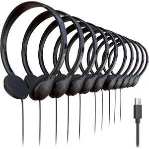 50 Pack Bulk Wired On-Ear Headphones with USB Type-C Connector, Black 50 Pack Bulk Wired On-Ear Headphones with USB Type-C Connector, Black