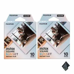 INSTAX Square Sunset Film 20 Exposures Bundle | For Instant Photos, Scrapbooks & Sharing | Includes Cleaning Cloth INSTAX Square Sunset Film 20 Exposures Bundle | For Instant Photos, Scrapbooks & Sharing | Includes Cleaning Cloth