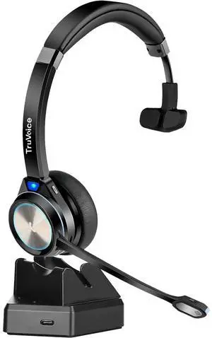 BT55 Wireless USB Headset with Hi-Fi Audio and Noise Canceling Microphone - v5.2 Bluetooth Fast Charging Base and 15hr Talk time - Multi Connectivity with Both Computer and Cell Phone BT55 Wireless USB Headset with Hi-Fi Audio and Noise Canceling Microphone - v5.2 Bluetooth Fast Charging Base and 15hr Talk time - Multi Connectivity with Both Computer and Cell Phone