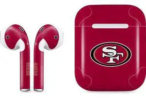 Decal Audio Skin Compatible with Apple AirPods - Officially Licensed NFL San Francisco 49ers Distressed Design Decal Audio Skin Compatible with Apple AirPods - Officially Licensed NFL San Francisco 49ers Distressed Design