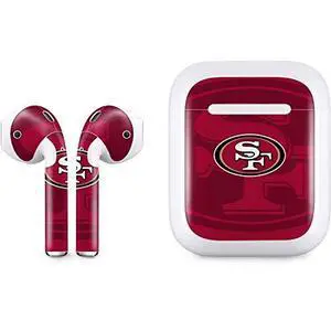 Decal Audio Skin Compatible with Apple AirPods - Officially Licensed NFL San Francisco 49ers Double Vision Design Decal Audio Skin Compatible with Apple AirPods - Officially Licensed NFL San Francisco 49ers Double Vision Design