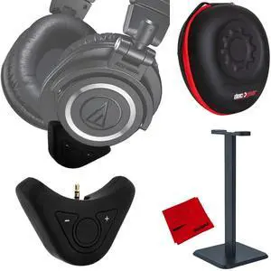 Bluetooth Adapter for Audio-Technica M50X Studio Headphones w Bundle Bluetooth Adapter for Audio-Technica M50X Studio Headphones w Bundle