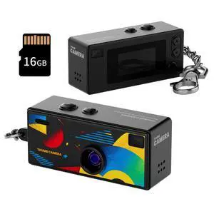 Mini Keychain Digital Camera, 1080P HD Video Recorder, Mirco Thumb Camera, Digicam,Video Recording,Bag Charm for Vlog Kids Adult Students (Black) Mini Keychain Digital Camera, 1080P HD Video Recorder, Mirco Thumb Camera, Digicam,Video Recording,Bag Charm for Vlog Kids Adult Students (Black)