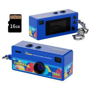 Mini Keychain Digital Camera, 1080P HD Video Recorder, Mirco Thumb Camera, Digicam,Video Recording,Bag Charm for Vlog Kids Adult Students (Blue) Mini Keychain Digital Camera, 1080P HD Video Recorder, Mirco Thumb Camera, Digicam,Video Recording,Bag Charm for Vlog Kids Adult Students (Blue)