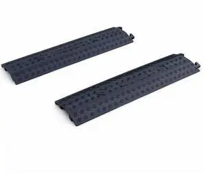 VIIBLE 2-Pack Black Large Drop Over Cable Ramp, 2000 lbs Capacity, Heavy Duty Protector for Hoses & Cords, Safe for High Traffic, Indoor/Outdoor Cord Concealer VIIBLE 2-Pack Black Large Drop Over Cable Ramp, 2000 lbs Capacity, Heavy Duty Protector for Hoses & Cords, Safe for High Traffic, Indoor/Outdoor Cord Concealer