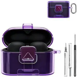 for Sony WF-1000XM6 Clear Case Cover, Ultra Soft TPU Protective Cover with Keychain & Lanyard and Cleaner Kit,All-Round Protection,Reduced Yellowing, Clear Purple for Sony WF-1000XM6 Clear Case Cover, Ultra Soft TPU Protective Cover with Keychain & Lanyard and Cleaner Kit,All-Round Protection,Reduced Yellowing, Clear Purple