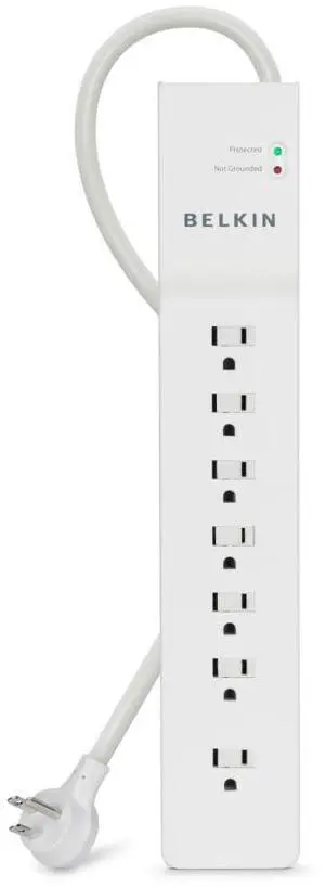 7-Outlet Commercial Power Strip Surge Protector with 6ft Power Cord, 2160 Joules 7-Outlet Commercial Power Strip Surge Protector with 6ft Power Cord, 2160 Joules
