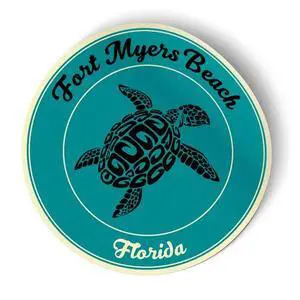Fort Myers Beach Florida - Vinyl Sticker - Large Size, 11 in Fort Myers Beach Florida - Vinyl Sticker - Large Size, 11 in