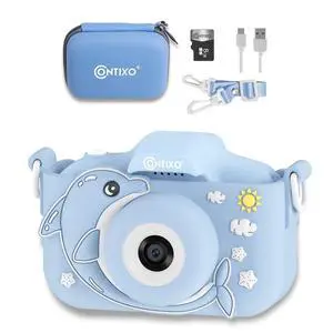 KC3 Kids Camera, 1080P Video Selfie Toddler Educational Digital Photo Cameras with Puzzle Games, Children Portable Toy for Boys Girls-Dolphin Blue KC3 Kids Camera, 1080P Video Selfie Toddler Educational Digital Photo Cameras with Puzzle Games, Children Portable Toy for Boys Girls-Dolphin Blue