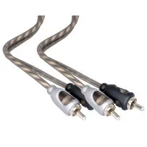 2 Sets (Pairs) Rockford RFI-6 6 feet (1.8 Meters) Twisted Pair RCA Cable with Woven Outer Shield 2 Sets (Pairs) Rockford RFI-6 6 feet (1.8 Meters) Twisted Pair RCA Cable with Woven Outer Shield