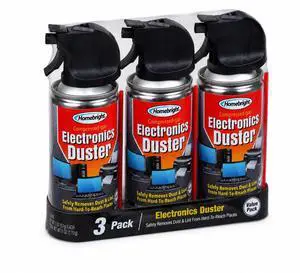 HØMEBRIGHT Electronics Duster, Compressed Gas Air Duster for Electronics and Hard-to-Reach Areas, Removes Dust and Lint from Keyboards, Computers, Printers and More, 2 oz Cans (Pack of 3) HØMEBRIGHT Electronics Duster, Compressed Gas Air Duster for Electronics and Hard-to-Reach Areas, Removes Dust and Lint from Keyboards, Computers, Printers and More, 2 oz Cans (Pack of 3)