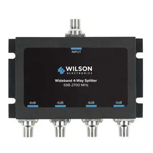 850036 Wideband 4-Way Splitter with F-Female Connector, Black 850036 Wideband 4-Way Splitter with F-Female Connector, Black