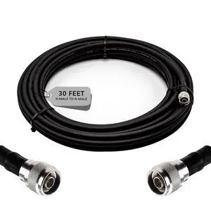 Bolton400 Ultra Flex Cable 30ft, N Male to N Male, Black | LMR®400 Equivalent Heavy-Duty Ultra-Low-Loss 50-Ohm Cable for Home and Commercial Signal Booster Installations Bolton400 Ultra Flex Cable 30ft, N Male to N Male, Black | LMR®400 Equivalent Heavy-Duty Ultra-Low-Loss 50-Ohm Cable for Home and Commercial Signal Booster Installations