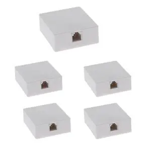 (5-Pack) RJ12 (6P6C) Modular Single Port Surface Mount Jack Box White for Telehone/Phone Line with Mounting Screws (5-Pack) RJ12 (6P6C) Modular Single Port Surface Mount Jack Box White for Telehone/Phone Line with Mounting Screws