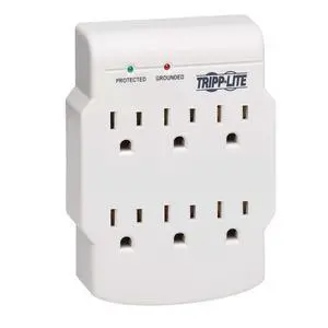6 Outlet Surge Protector Power Strip, Direct Plug in, Gray, & $10,000 Insurance (SK6-0) White 6 Outlet Surge Protector Power Strip, Direct Plug in, Gray, & $10,000 Insurance (SK6-0) White
