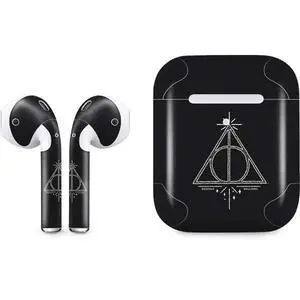 Decal Audio Skin Compatible with Apple AirPods 2 - Officially Licensed Wizarding Worlds Harry Potter Deathly Hallows Symbol Design Decal Audio Skin Compatible with Apple AirPods 2 - Officially Licensed Wizarding Worlds Harry Potter Deathly Hallows Symbol Design