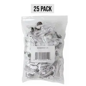 SNEB8WHT Bulk Classroom Earbuds 25 Pack Disposable Stereo Earbuds White with Foam Earpads Great for Schools, Libraries, Gyms SNEB8WHT Bulk Classroom Earbuds 25 Pack Disposable Stereo Earbuds White with Foam Earpads Great for Schools, Libraries, Gyms