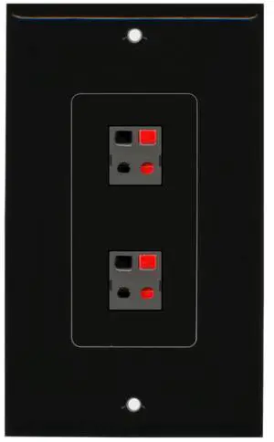 2 Port Speaker Decorative Wall Plate - Black - Bracket Included 2 Port Speaker Decorative Wall Plate - Black - Bracket Included