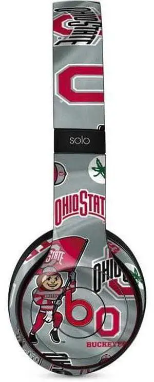 Decal Audio Skin Compatible with Beats Solo 3 Wireless - Officially Licensed Ohio State University Pattern Design Decal Audio Skin Compatible with Beats Solo 3 Wireless - Officially Licensed Ohio State University Pattern Design