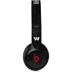 Decal Audio Skin Compatible with Beats Solo 3 Wireless - Officially Licensed NFL Washington Commanders Black and White Design Decal Audio Skin Compatible with Beats Solo 3 Wireless - Officially Licensed NFL Washington Commanders Black and White Design