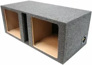 Dual 10" Square Vented Sub Box Subwoofer Enclosure ASC 210SQV | Twin ported woofer cabinet, empty unloaded car audio design, universal trunk fit, deep bass build, 10 inch size Dual 10" Square Vented Sub Box Subwoofer Enclosure ASC 210SQV | Twin ported woofer cabinet, empty unloaded car audio design, universal trunk fit, deep bass build, 10 inch size