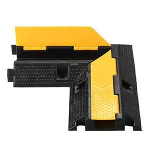 90° Left Turn/Right Turn Corner for 1-Channel Cable Protector Ramp, | Heavy Duty Rubber Cord Cover, 22,000 Lbs Load Capacity, Modular Drive Over Hose Protector 90° Left Turn/Right Turn Corner for 1-Channel Cable Protector Ramp, | Heavy Duty Rubber Cord Cover, 22,000 Lbs Load Capacity, Modular Drive Over Hose Protector