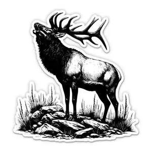 Elk Sticker - Nature Wildlife Decal - Large - 11 in | For Car, Wall, Indoor or Outdoor, Waterproof Elk Sticker - Nature Wildlife Decal - Large - 11 in | For Car, Wall, Indoor or Outdoor, Waterproof