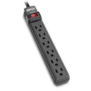6 Outlet Surge Protector Power Strip, 6ft Cord, Black, Manufacturer's & $10,000 Insurance (TLP6B) 6 Outlet Surge Protector Power Strip, 6ft Cord, Black, Manufacturer's & $10,000 Insurance (TLP6B)