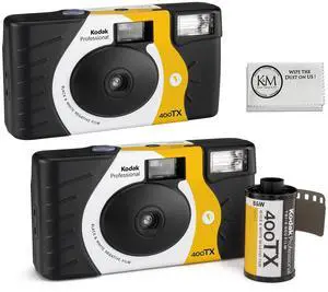 Tri-X 400 B&W Single-Use Flash Camera (2 Pack) | (27 Exposures) with Microfiber Cleaning Cloth Tri-X 400 B&W Single-Use Flash Camera (2 Pack) | (27 Exposures) with Microfiber Cleaning Cloth