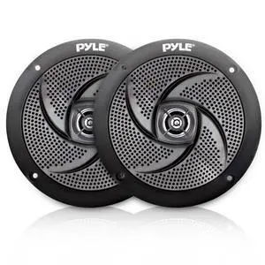 Marine Speakers - 4 Inch 2 Way Waterproof and Weather Resistant Outdoor Audio Stereo Sound System with 100 Watt Power and Low Profile Slim Style Design - 1 Pair - PLMRS4B (Black) Marine Speakers - 4 Inch 2 Way Waterproof and Weather Resistant Outdoor Audio Stereo Sound System with 100 Watt Power and Low Profile Slim Style Design - 1 Pair - PLMRS4B (Black)