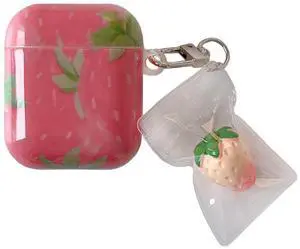 for AirPods 4th Generation Case with 3D Strawberries Keychain,Classic Kawaii Strawberry Print Aesthetics Fruit Pattern Shockproof Protective Cover Girly Gift for Girls Women - Airpods 4 Pink for AirPods 4th Generation Case with 3D Strawberries Keychain,Classic Kawaii Strawberry Print Aesthetics Fruit Pattern Shockproof Protective Cover Girly Gift for Girls Women - Airpods 4 Pink