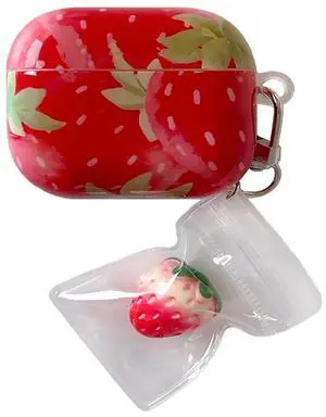 for AirPods 4th Generation Case with 3D Strawberries Keychain,Classic Kawaii Strawberry Print Aesthetics Fruit Pattern Shockproof Protective Cover Girly Gift for Girls Women - Airpods 4 Red for AirPods 4th Generation Case with 3D Strawberries Keychain,Classic Kawaii Strawberry Print Aesthetics Fruit Pattern Shockproof Protective Cover Girly Gift for Girls Women - Airpods 4 Red