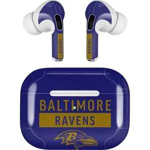 Decal Audio Skin Compatible with AirPods Pro 2nd Gen - Officially Licensed NFL Baltimore Ravens Purple Performance Series Design Decal Audio Skin Compatible with AirPods Pro 2nd Gen - Officially Licensed NFL Baltimore Ravens Purple Performance Series Design