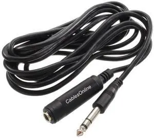 CablesOnline Stereo 1/4" TRS Female to 1/4" TRS Male Headphone Extension Cable (10ft.) CablesOnline Stereo 1/4" TRS Female to 1/4" TRS Male Headphone Extension Cable (10ft.)