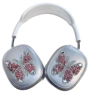 Glittering Butterfly Case Compatible with AirPods Max Rhinestones, Clear Sparkling Cute Soft TPU Cases for Women Protective Cover for AirPods Max Glittering Butterfly Case Compatible with AirPods Max Rhinestones, Clear Sparkling Cute Soft TPU Cases for Women Protective Cover for AirPods Max