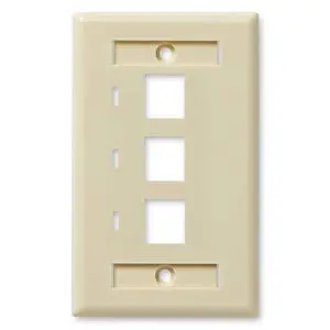 Keystone Jack Wall Plate 3-Port, Low Profile, Single Gang, Ivory, 10-Pack Keystone Jack Wall Plate 3-Port, Low Profile, Single Gang, Ivory, 10-Pack