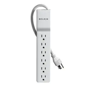 BE106000 6-Outlet Commercial Power Strip Surge Protector with 10-Foot Power Cord, 700 Joules (BE106000-10) | durable ABS housing, straight plug, long-reach cord, home office, desktop computer, TV BE106000 6-Outlet Commercial Power Strip Surge Protector with 10-Foot Power Cord, 700 Joules (BE106000-10) | durable ABS housing, straight plug, long-reach cord, home office, desktop computer, TV