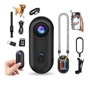 4K HD Mini WIFI Action Camera, Thumb-Sized POV Portable Body Camera,Wearable Sport Cam,with Magnetic Lanyard,360°Rotatable Clip, Suitable for Cycling, Motorcycle, Pets, and Vlogging (4k-blk-32g) 4K HD Mini WIFI Action Camera, Thumb-Sized POV Portable Body Camera,Wearable Sport Cam,with Magnetic Lanyard,360°Rotatable Clip, Suitable for Cycling, Motorcycle, Pets, and Vlogging (4k-blk-32g)