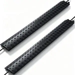 Heavy Duty Cord Cover 2 Pack 40 Inch Cable Protector Ramp 8800 lbs, Outdoor Floor Wire Cover with 1.6" Wide Channel, Modular Interlocking Anti Trip Cable Ramp for Driveway Sidewalk Garage(Black) Heavy Duty Cord Cover 2 Pack 40 Inch Cable Protector Ramp 8800 lbs, Outdoor Floor Wire Cover with 1.6" Wide Channel, Modular Interlocking Anti Trip Cable Ramp for Driveway Sidewalk Garage(Black)