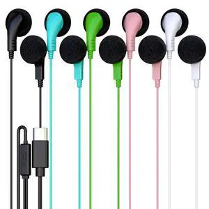 40 Pack Bulk Wired Earphones, USB-C, in-Ear, Mic, Compatible with Phone, Tablet, Laptop, PC for School, Online Class, Meeting, Web Conference, Test, Mix 40 Pack Bulk Wired Earphones, USB-C, in-Ear, Mic, Compatible with Phone, Tablet, Laptop, PC for School, Online Class, Meeting, Web Conference, Test, Mix