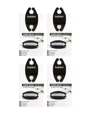 Cord Wrap Value Bundles - Medium - Black - Pack of 4 (4) Cord Wrap Value Bundles - Medium - Black - Pack of 4 (4)
