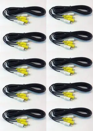 10' V/A RCA Cable Yellow/White Gaming RCA Cable (10 Pack) 10' V/A RCA Cable Yellow/White Gaming RCA Cable (10 Pack)