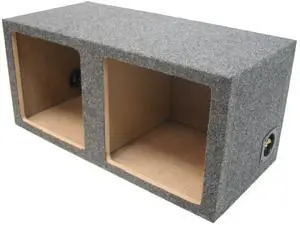 Dual 10" Square Subwoofer Box Sealed Enclosure for Kicker L7 ASC | Twin cutout woofer cabinet, empty unloaded bass design, universal trunk fit, airtight chamber build, 10 inch size Dual 10" Square Subwoofer Box Sealed Enclosure for Kicker L7 ASC | Twin cutout woofer cabinet, empty unloaded bass design, universal trunk fit, airtight chamber build, 10 inch size