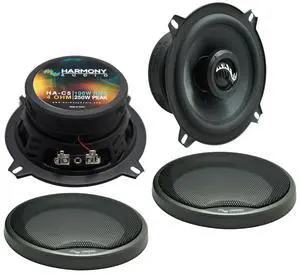 5.25" 5-1/4 Inch Car Speakers 250W Carbon Pair with Grills | 250 watt coaxial door replacement set, factory sound upgrade, protective covers included, front or rear deck install 5.25" 5-1/4 Inch Car Speakers 250W Carbon Pair with Grills | 250 watt coaxial door replacement set, factory sound upgrade, protective covers included, front or rear deck install
