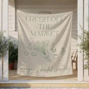Personalized Fresh Off the Market Bridal Shower Backdrop Linen Fabric, Custom Name Minimalist Fruit Banner, Rustic Bridal Shower Decorations Photo Booth Background Personalized Fresh Off the Market Bridal Shower Backdrop Linen Fabric, Custom Name Minimalist Fruit Banner, Rustic Bridal Shower Decorations Photo Booth Background
