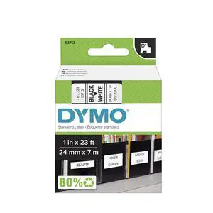 Authentic Standard D1 53713 Labeling Tape (Black Print on White Tape, 1'' W x 23' L, 1 Cartridge), Package May Vary Authentic Standard D1 53713 Labeling Tape (Black Print on White Tape, 1'' W x 23' L, 1 Cartridge), Package May Vary