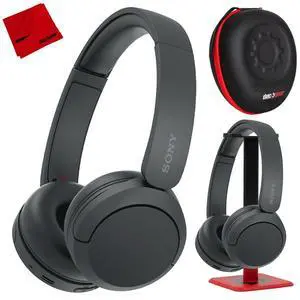 WH-CH520/B Wireless Headphones with Microphone, Black Bundle with Deco Gear Hard Case + Pro Audio Headphone Stand + Microfiber Cleaning Cloth WH-CH520/B Wireless Headphones with Microphone, Black Bundle with Deco Gear Hard Case + Pro Audio Headphone Stand + Microfiber Cleaning Cloth